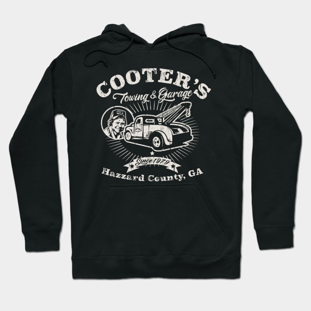 Cooter's Towing & Garage Vintage Hazzard County Dks Hoodie by Alema Art